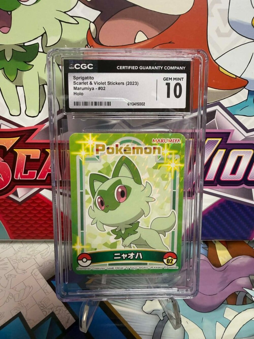 Pokemon Sprigatito #02 Holo Sticker - Marumiya - CGC 10